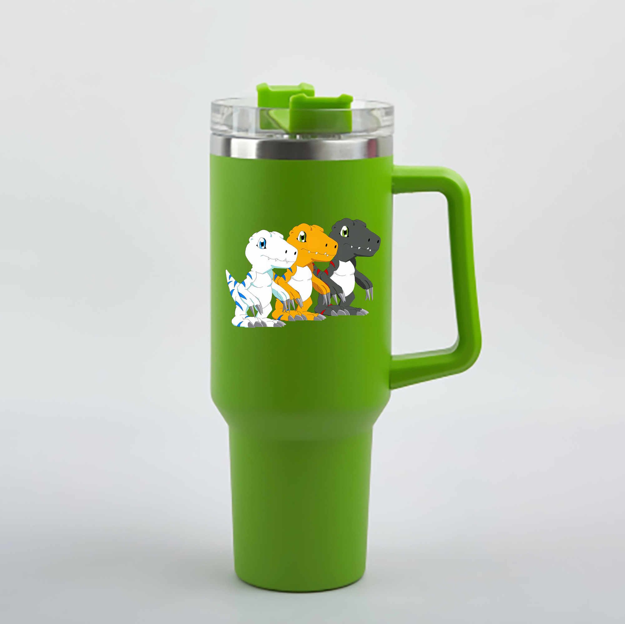（画像用） Digimon デジタルモンスター/デジモン 1200mL車用タンブラー - クリスタルステッカー（プラスチックストロー付き）